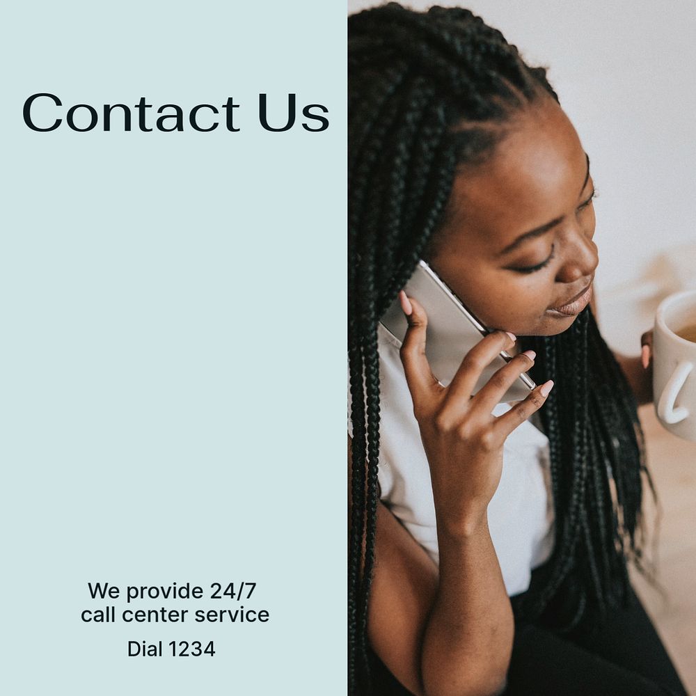 Contact us Instagram post template, editable text