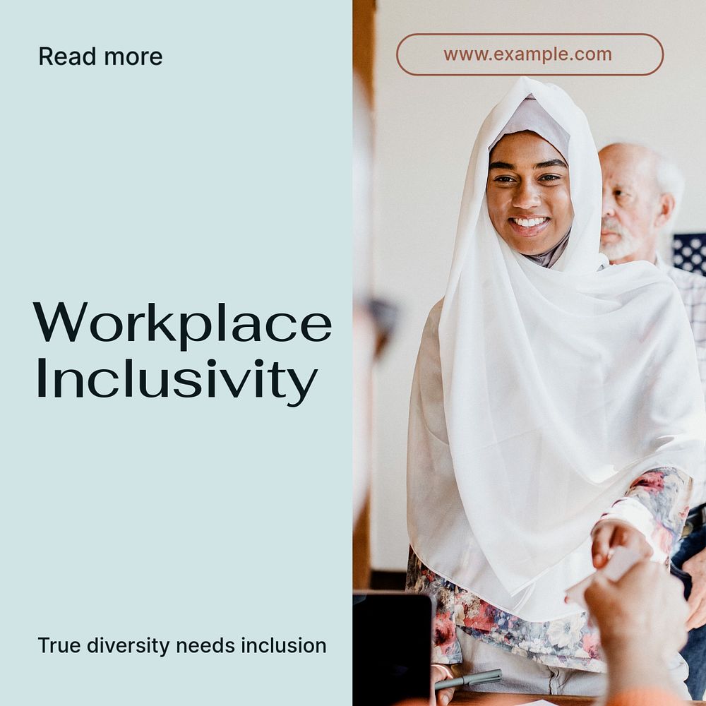 Workplace inclusivity Instagram post template, editable text