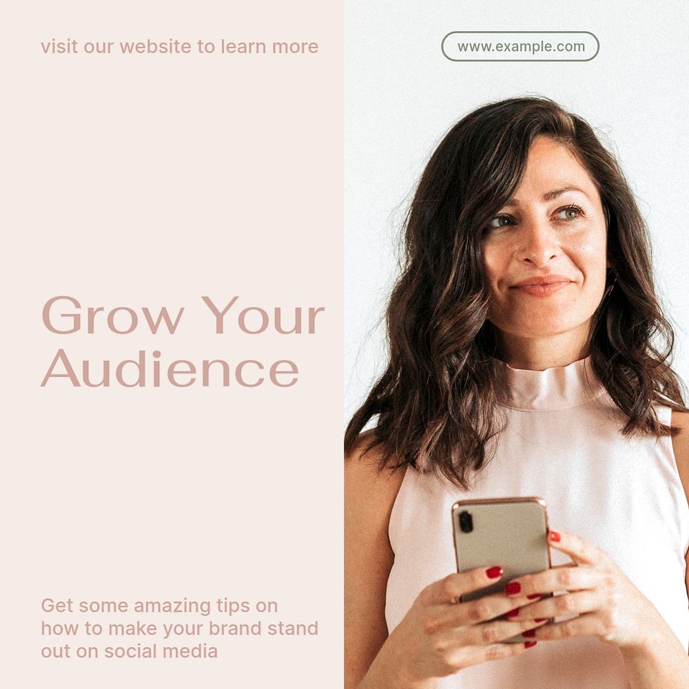 Audience strategy Instagram post template, editable text