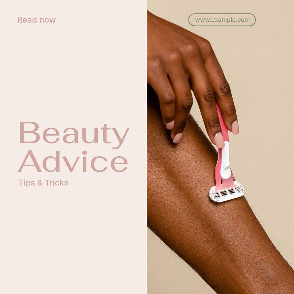 Beauty advice Instagram post template, editable text