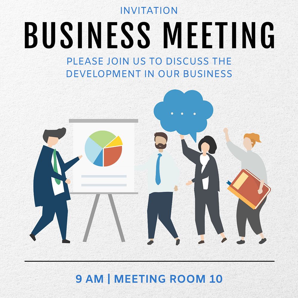 Business meeting Instagram post template, editable text