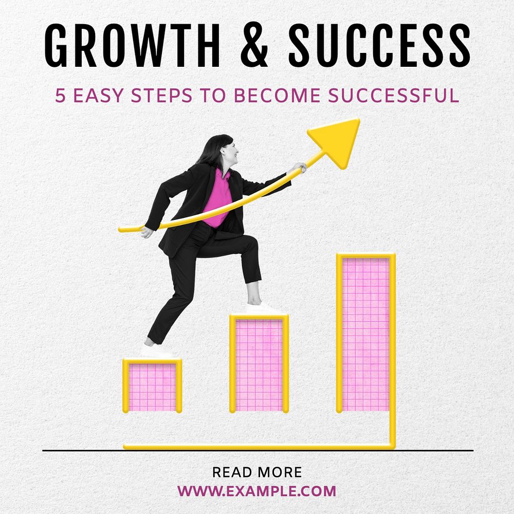 Success Instagram post template, editable text