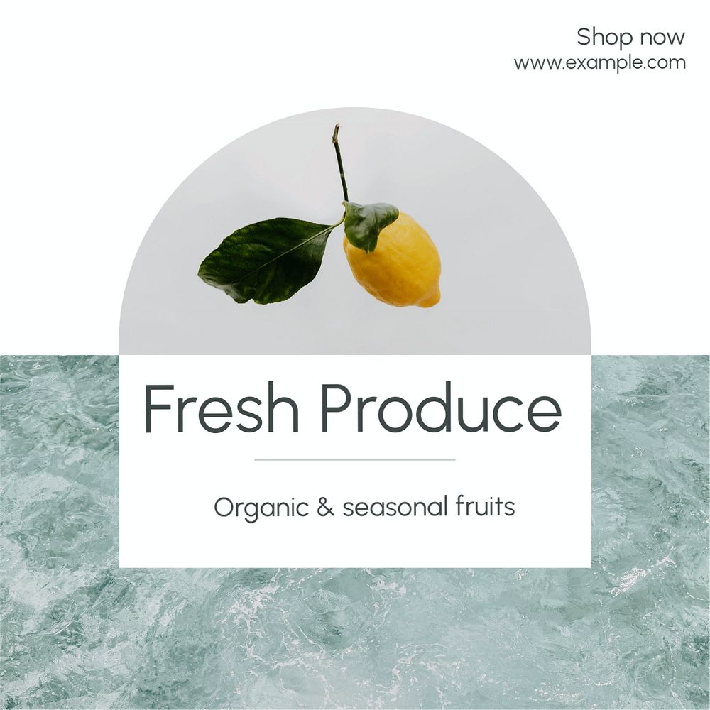 Fresh produce Instagram post template, editable design