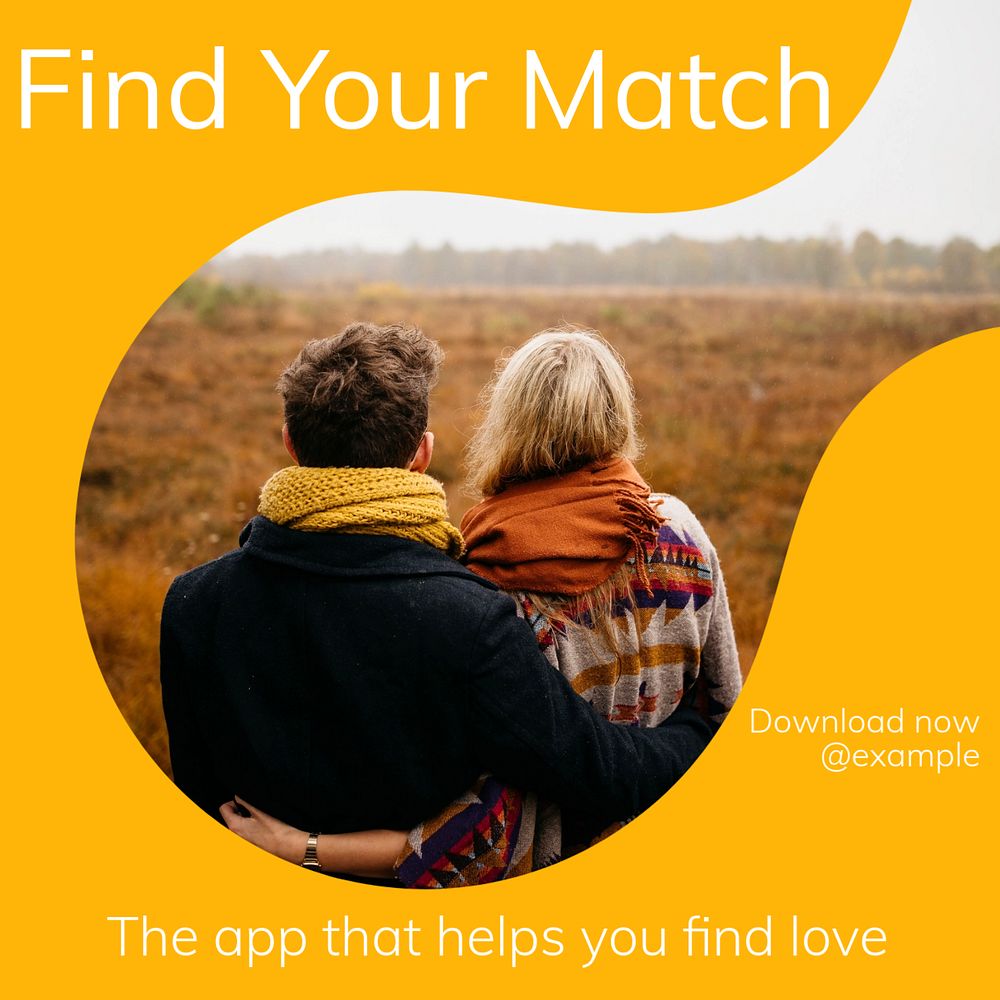 Dating app Instagram post template, editable design