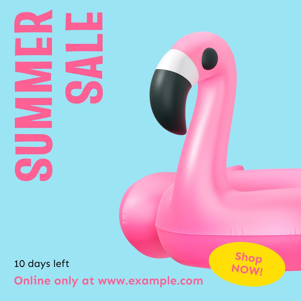 Summer sale social post template, editable design for Instagram