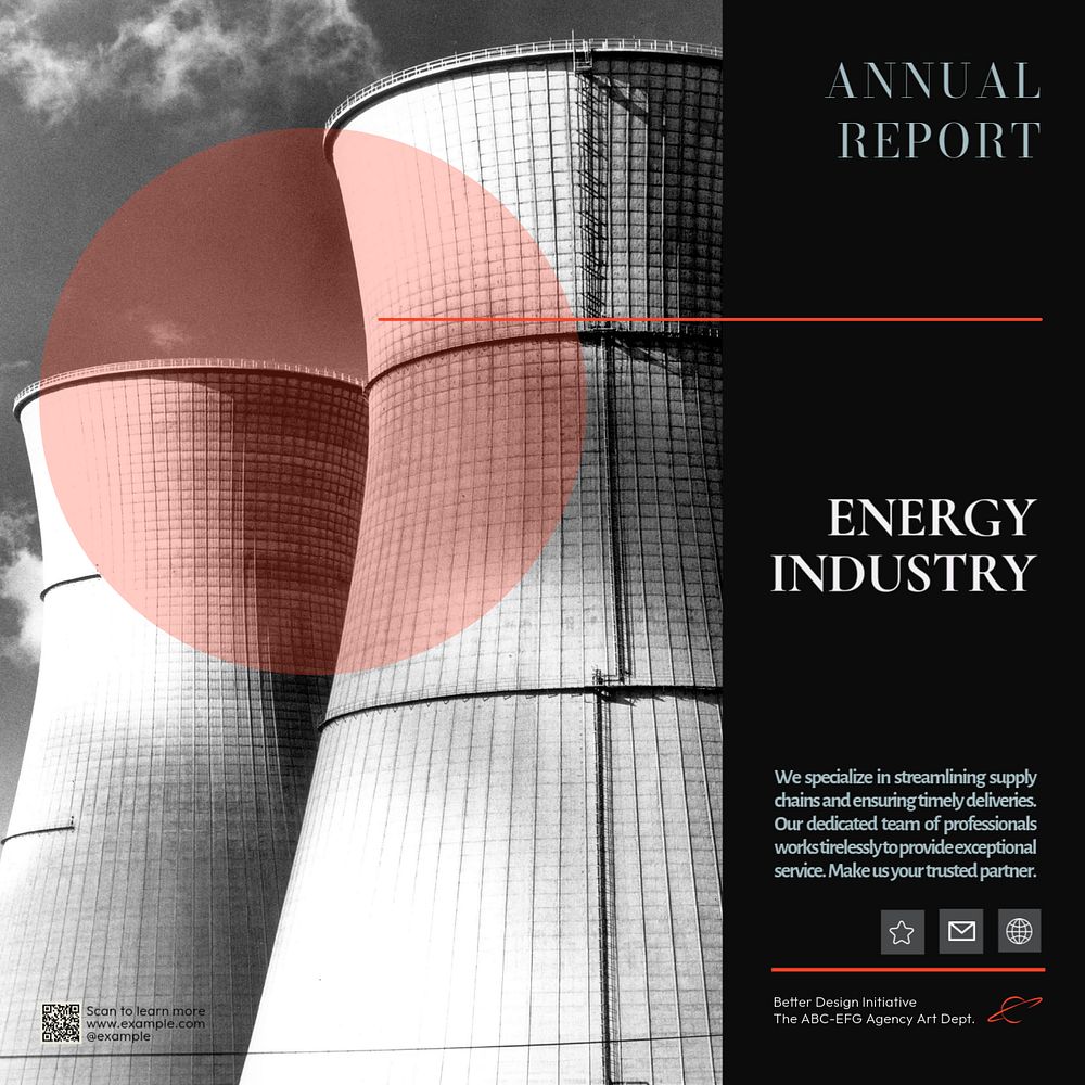 Energy industry Facebook post template, editable design