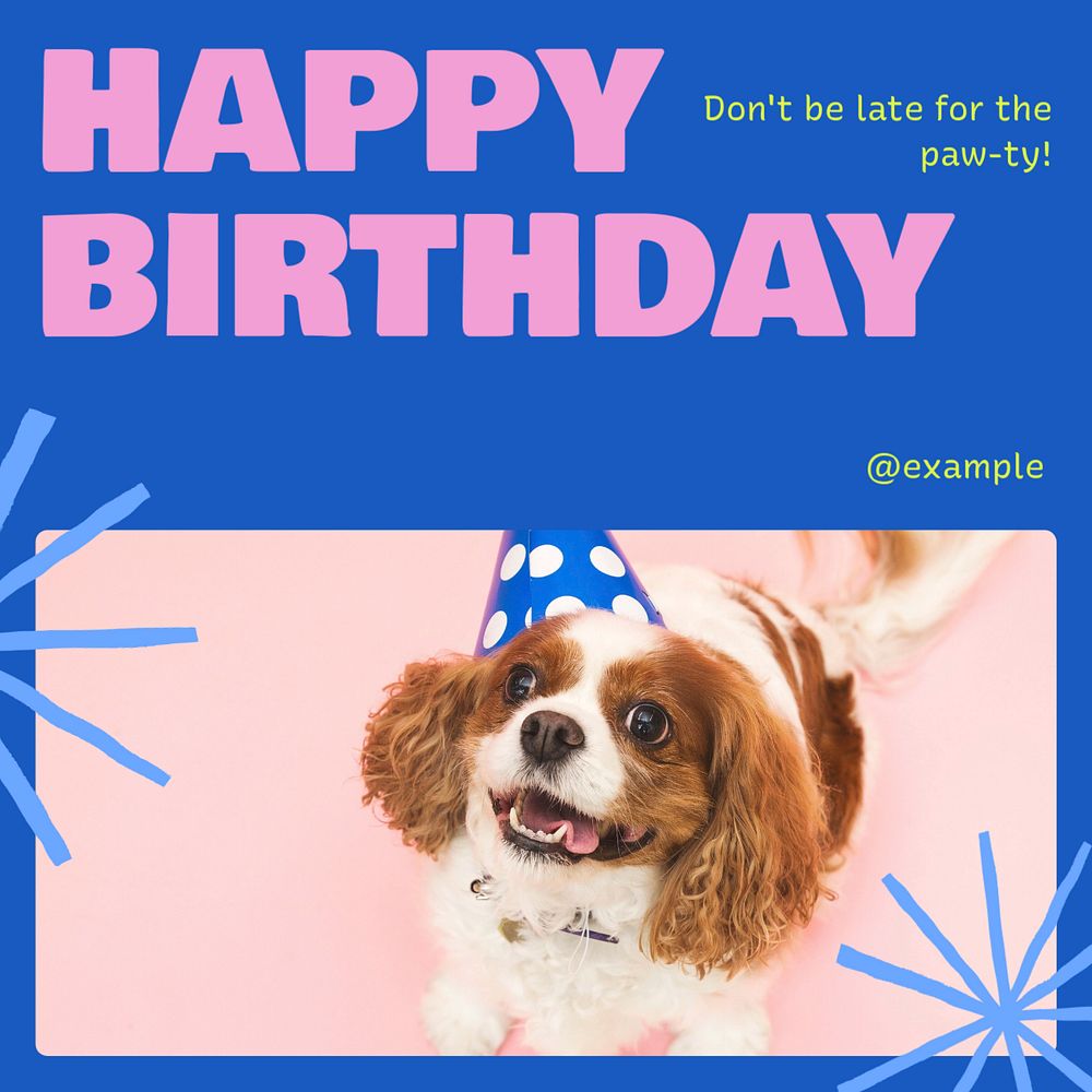 Happy birthday Instagram post template, editable text