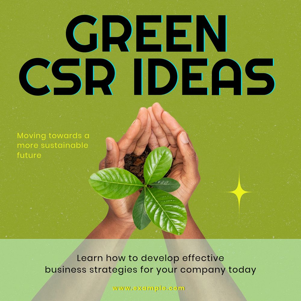 Environment & business CSR Instagram post template, editable text