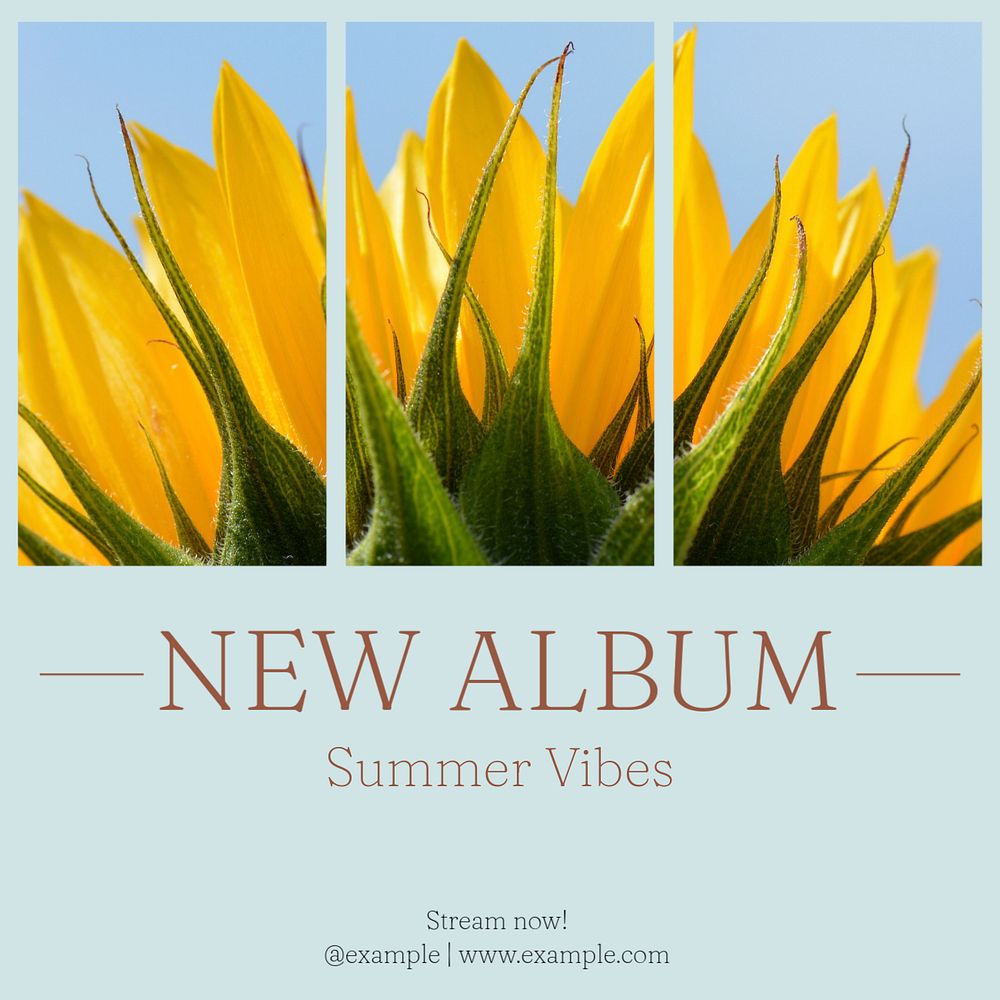 New album Instagram post template, editable text