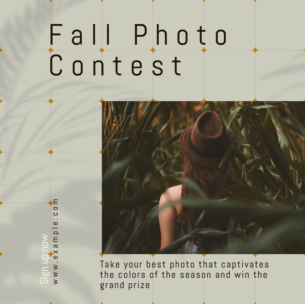 Fall photo contest Instagram post template, editable text