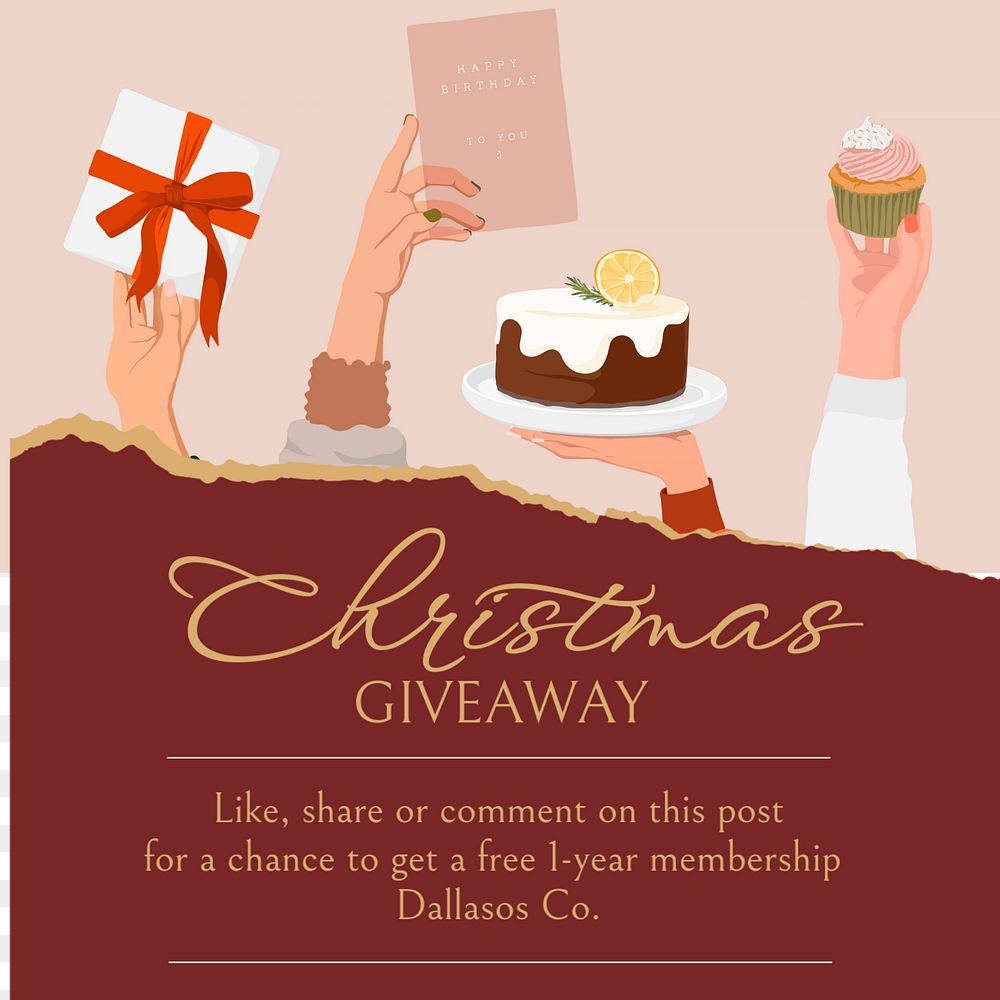 Christmas giveaway  Instagram post template, editable text