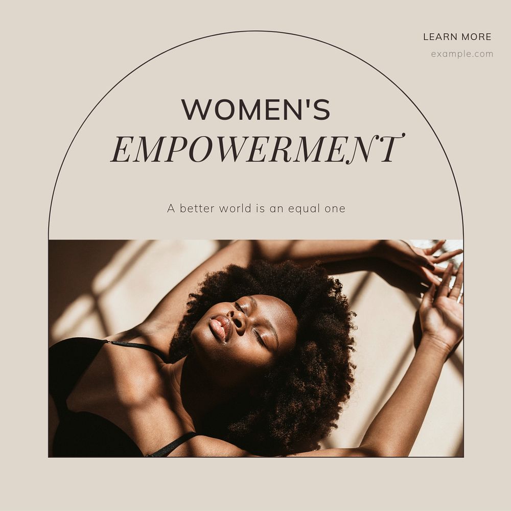 Women's empowerment Instagram post template, editable text