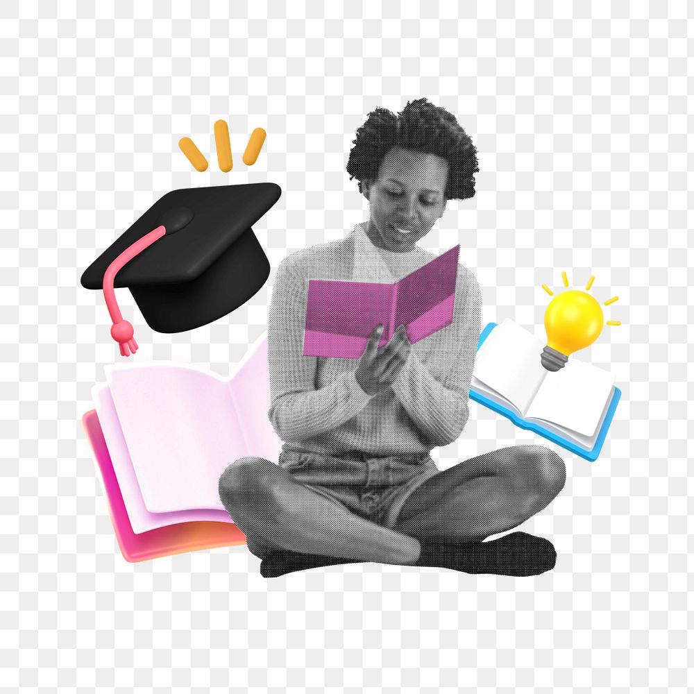 College university education png, transparent background