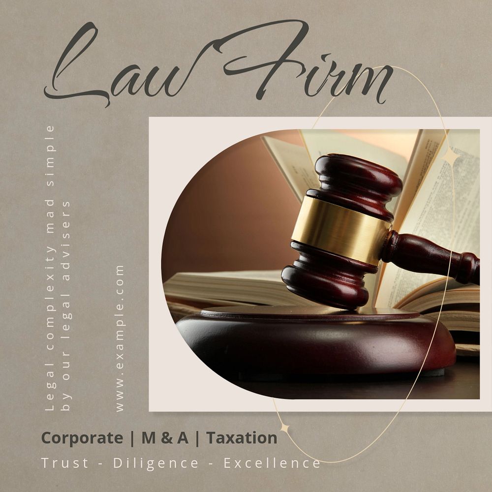 Law firm Instagram post template, editable text