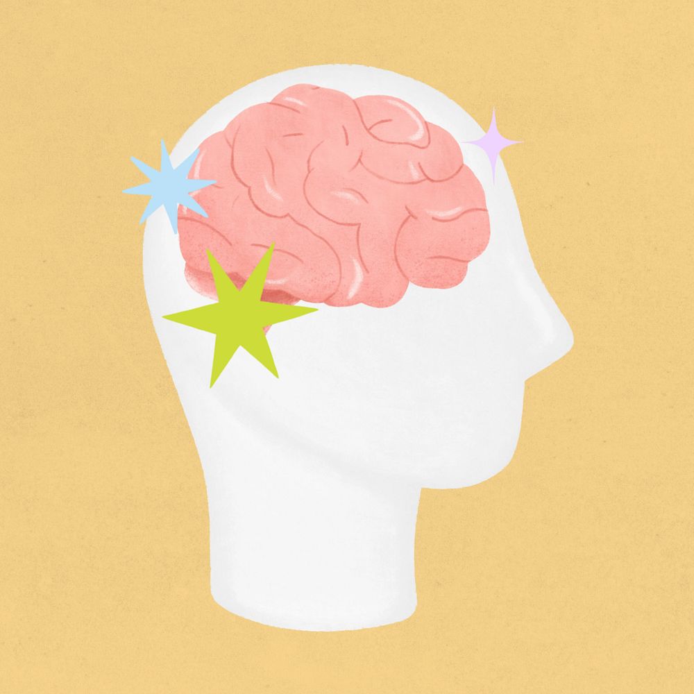 Human brain head, business graphic, editable design