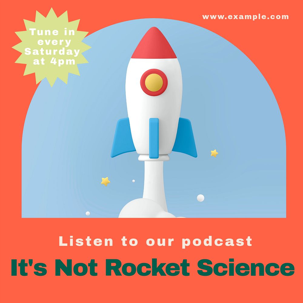 Science podcast Facebook post template, editable design