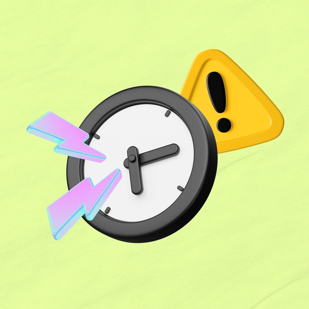 Working overtime, 3D clock remix, editable design