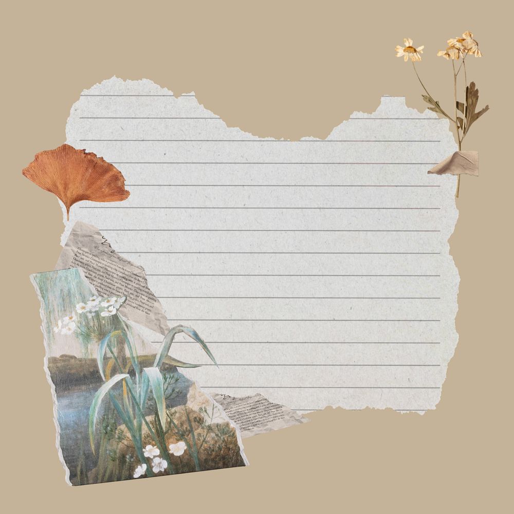 Aesthetic torn note paper collage, editable design