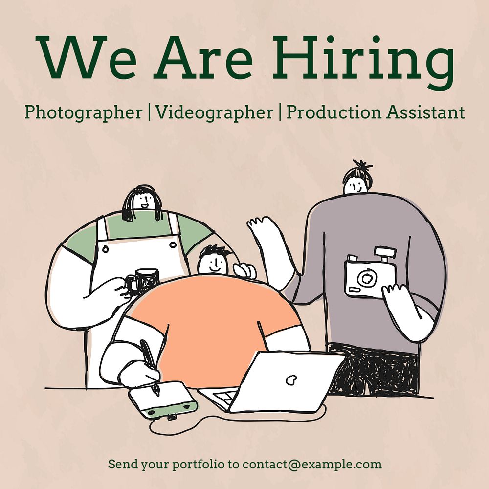 We are hiring Instagram post template, editable text