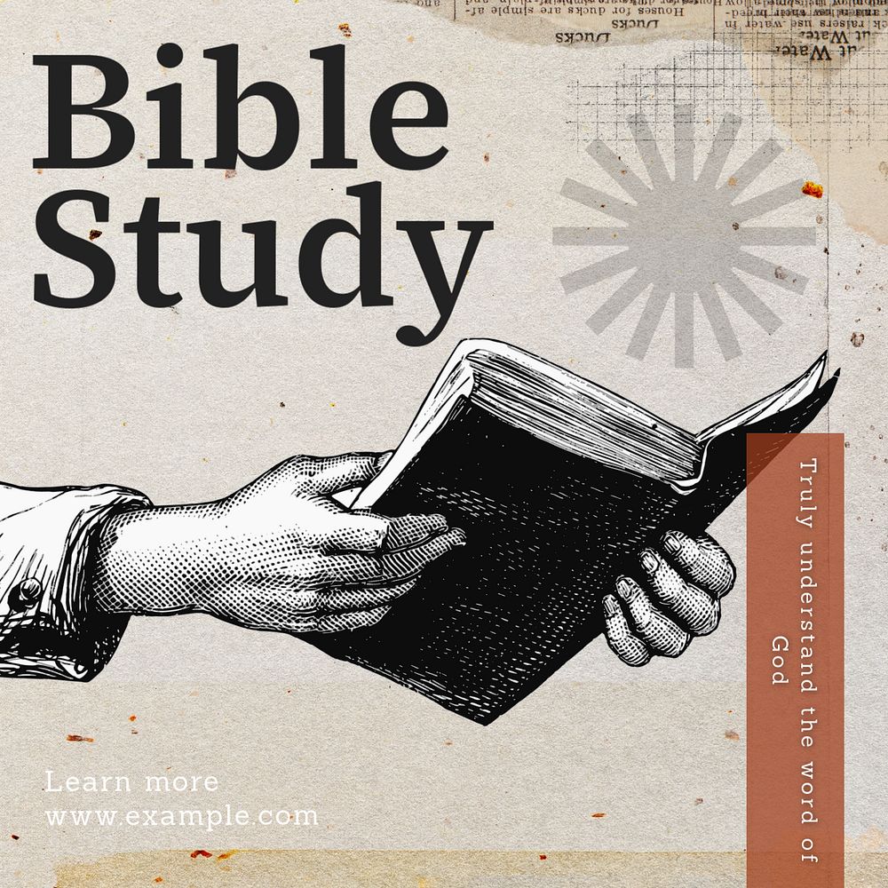 Bible study Instagram post template, editable text