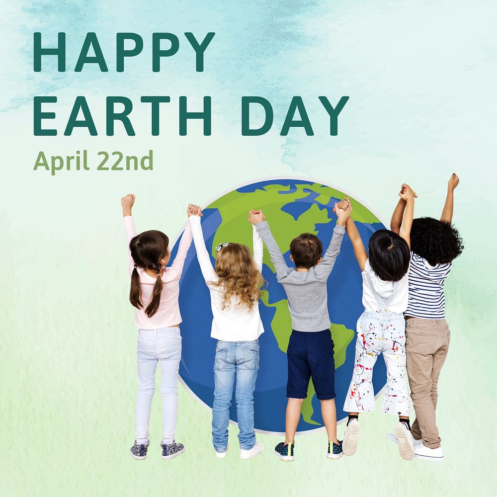 Earth day Instagram post template, editable text