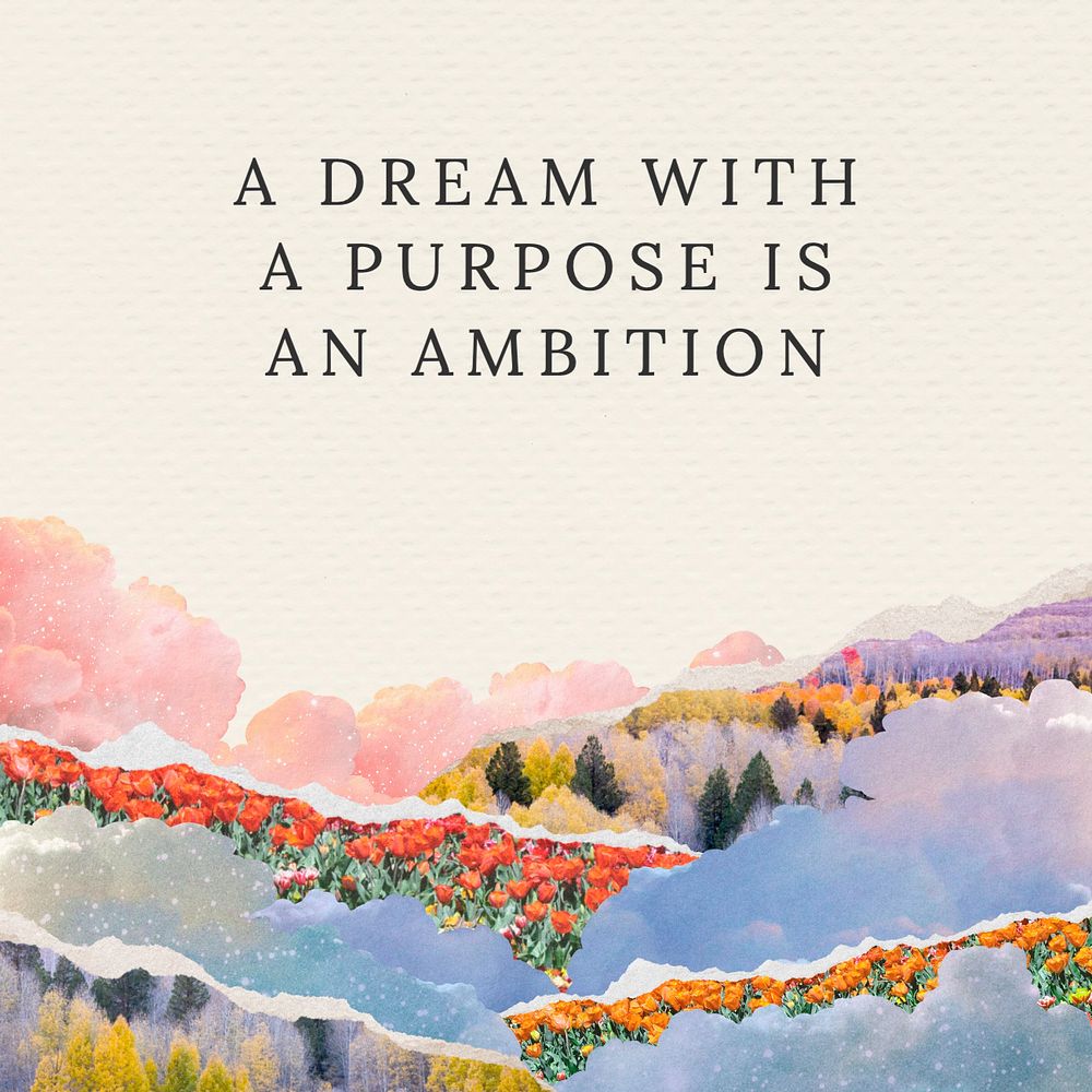 Dream purpose ambition Instagram post template, editable text