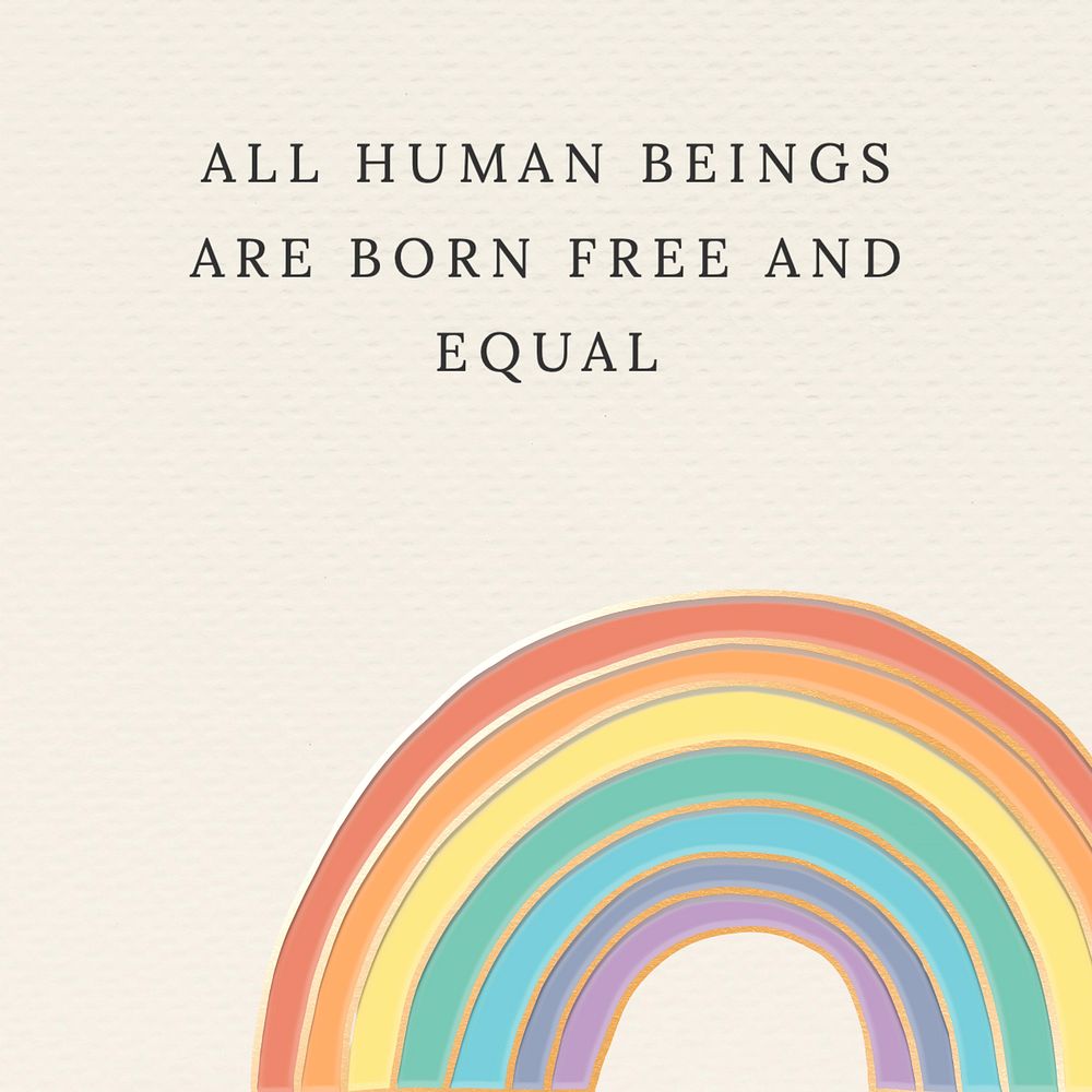 All human beings are born free and equal Instagram post template, editable text