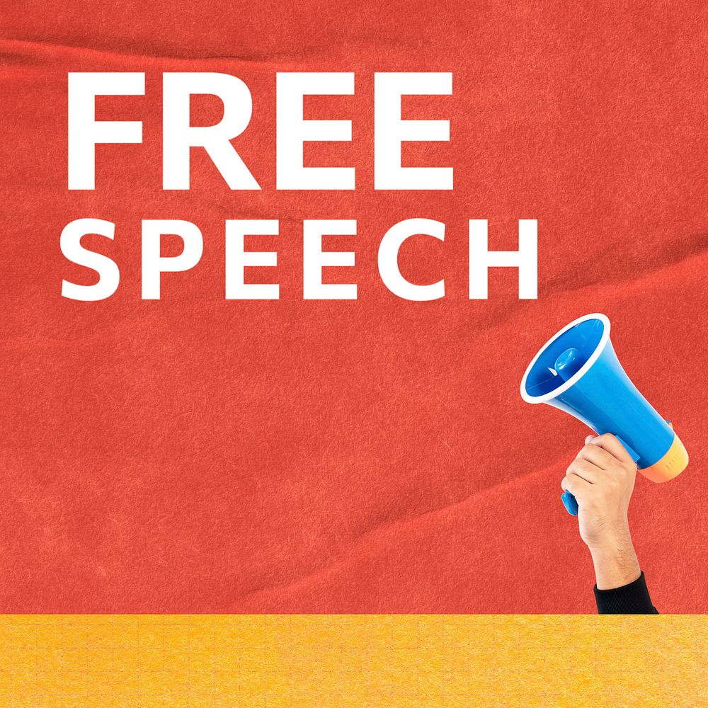 Free speech Instagram post template, editable text