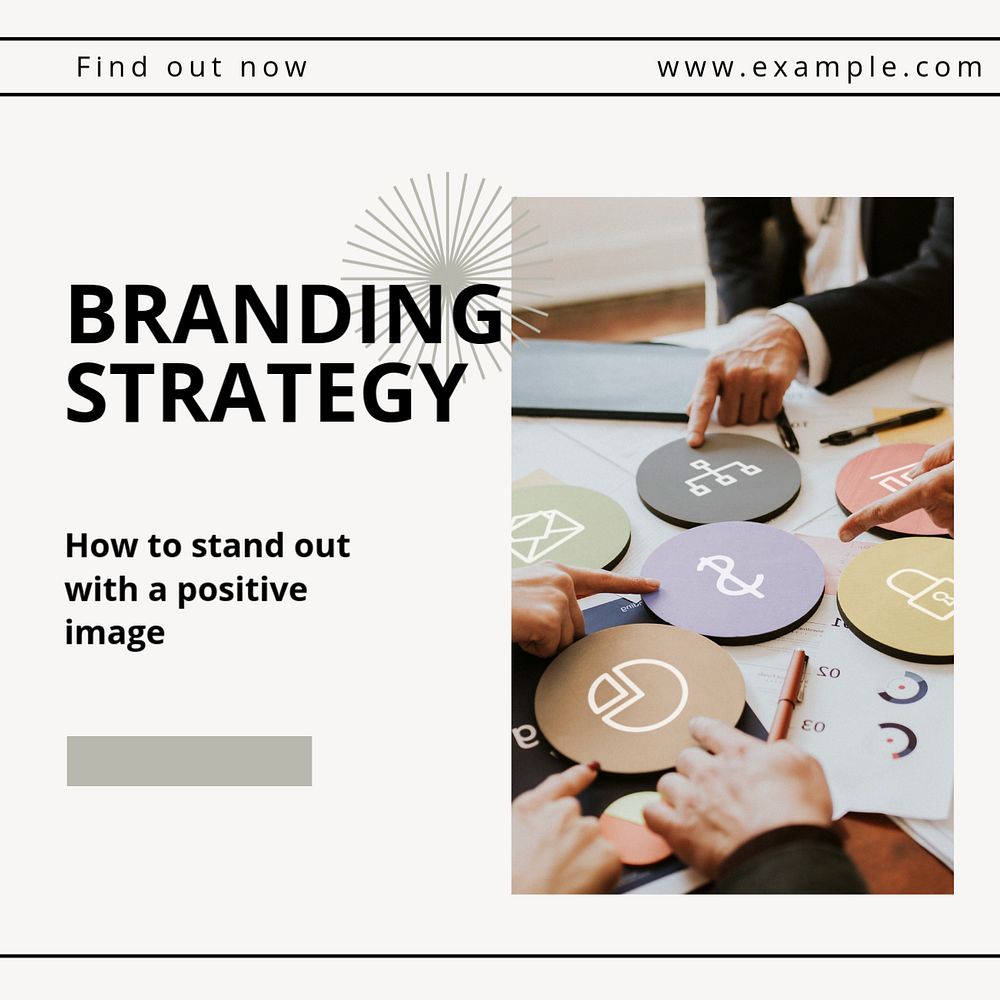 Branding strategy Instagram post template, editable text