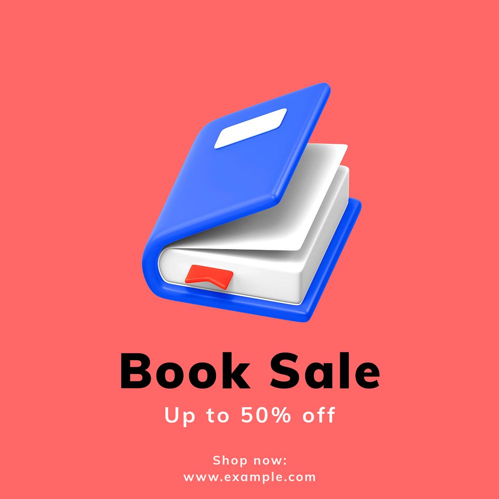 Book sale Instagram post template, editable text