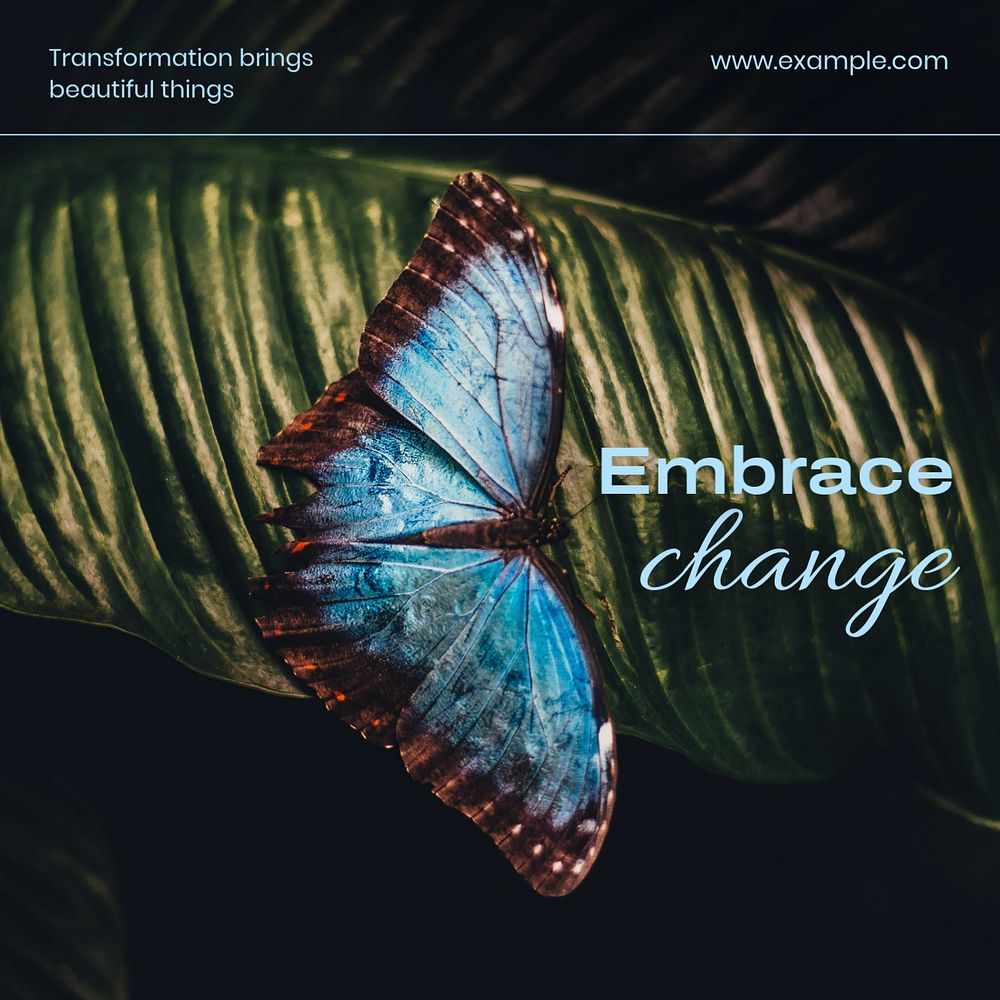 Embrace change Instagram post template, editable text