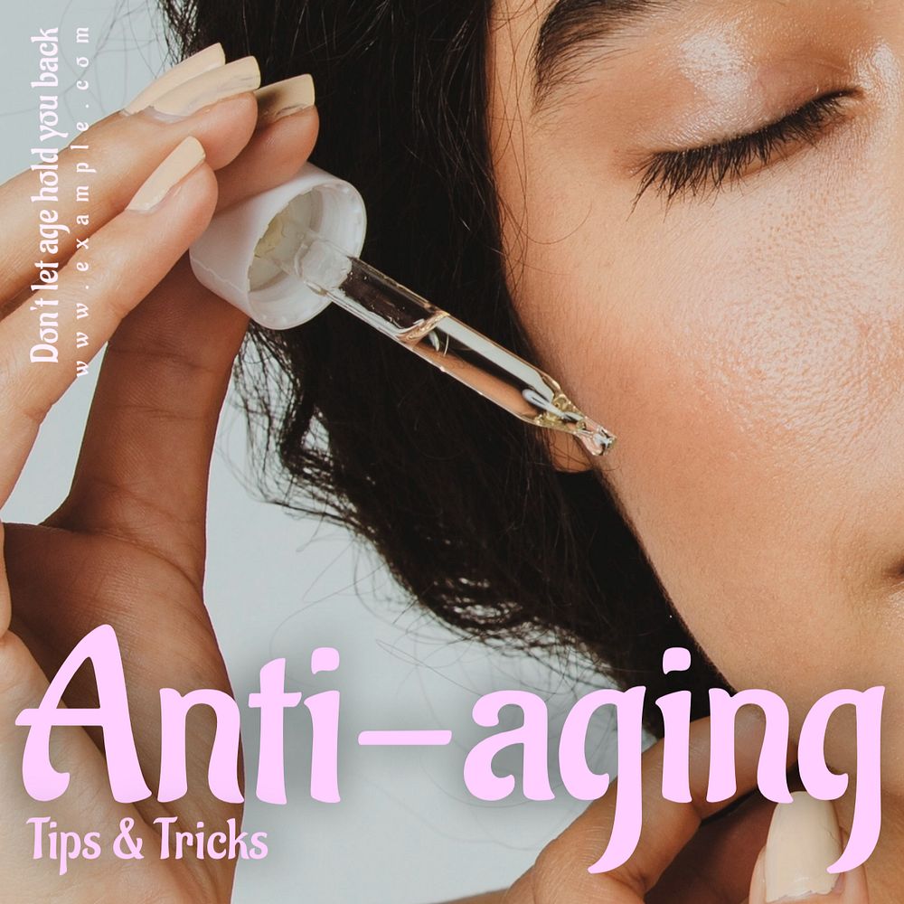 Anti-aging tips Instagram post template, editable text