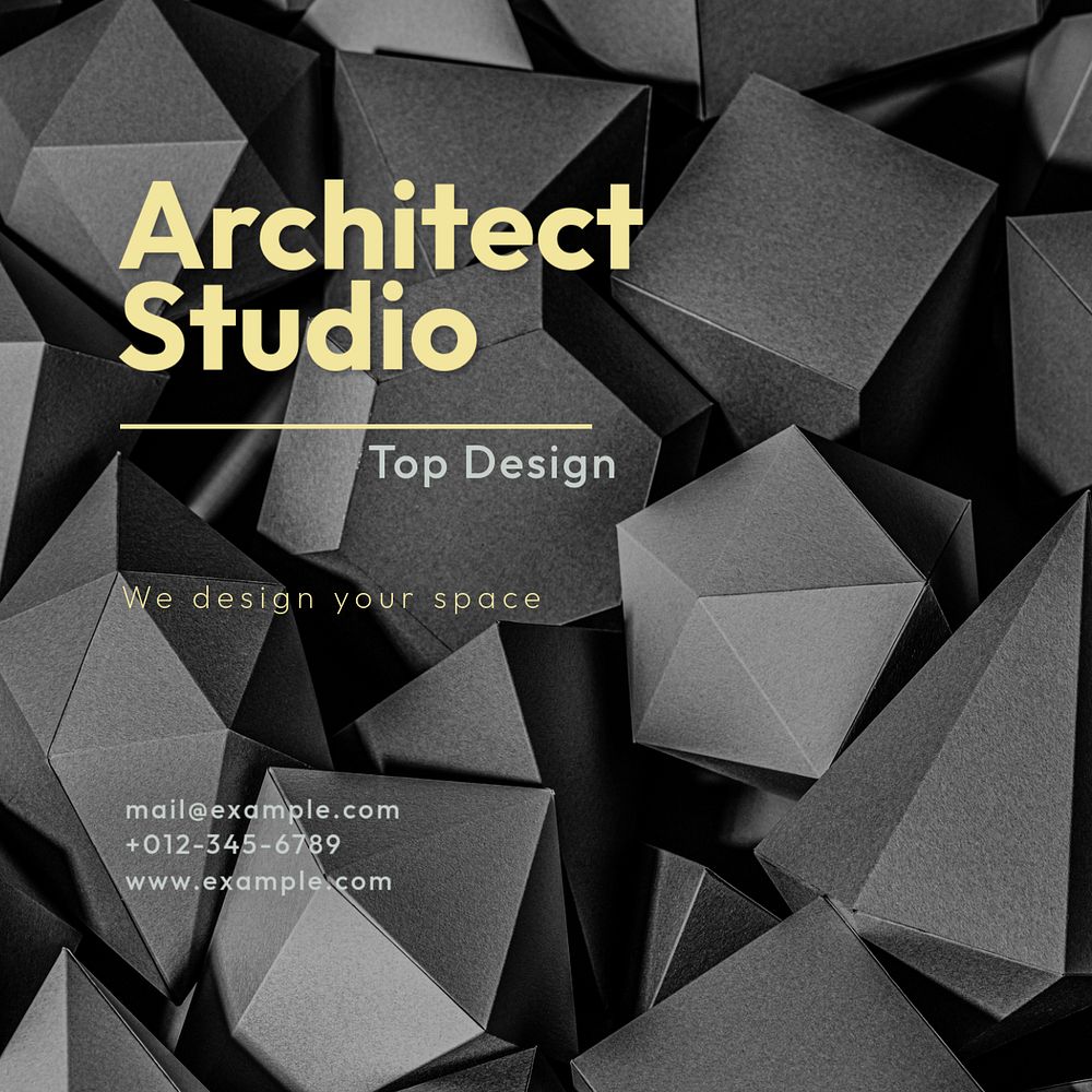 Architect studio Instagram post template, editable text