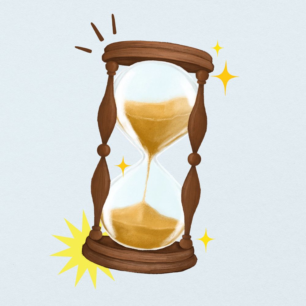 Hourglass, time illustration, editable design