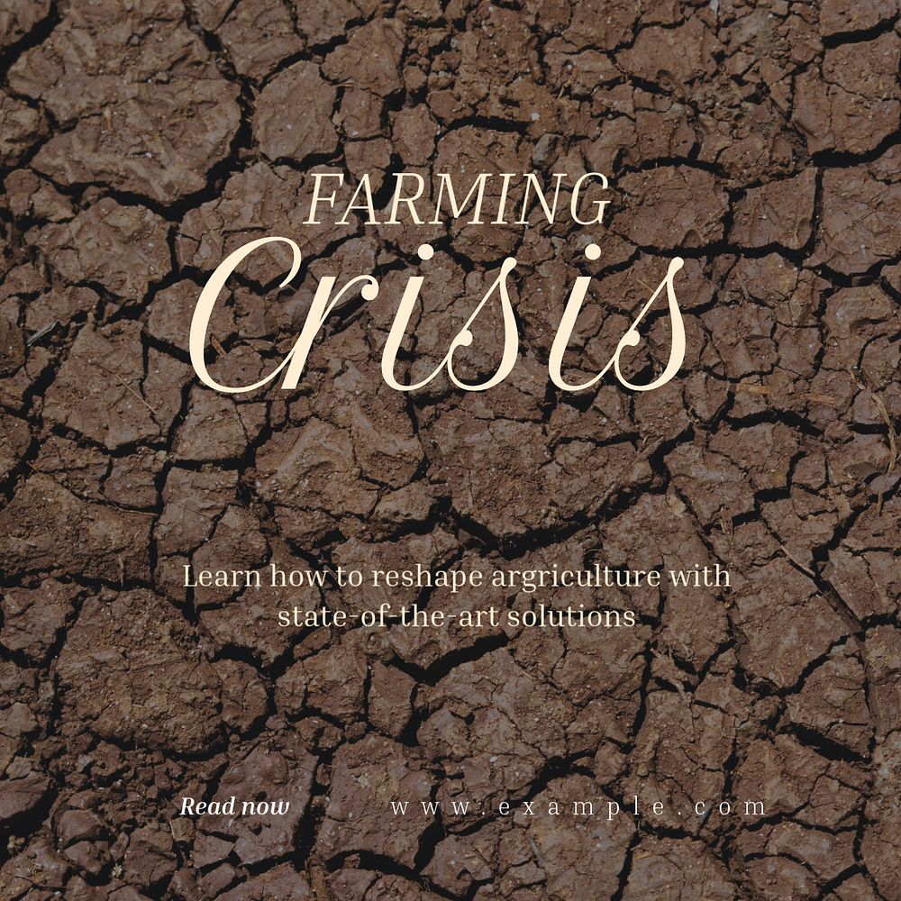 Farming crisis Instagram post template, editable text