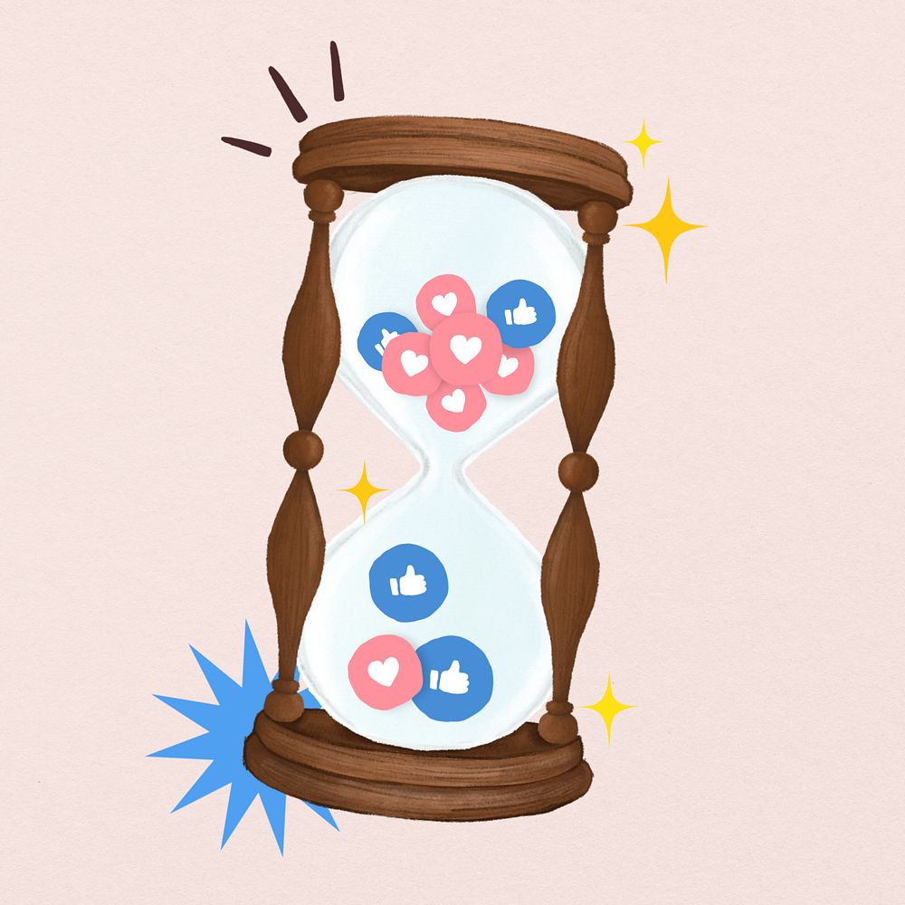 Hourglass, social media likes remix, editable design