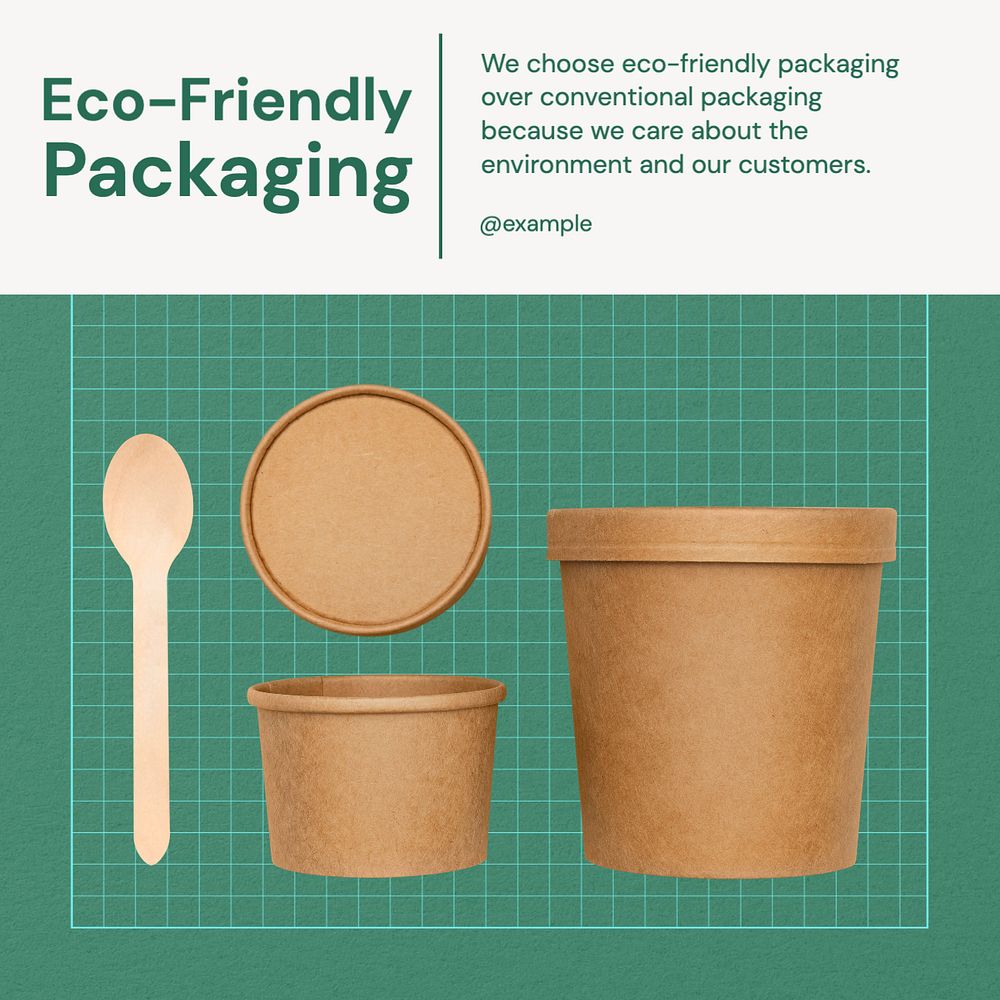 Eco-friendly packaging Instagram post template, editable text