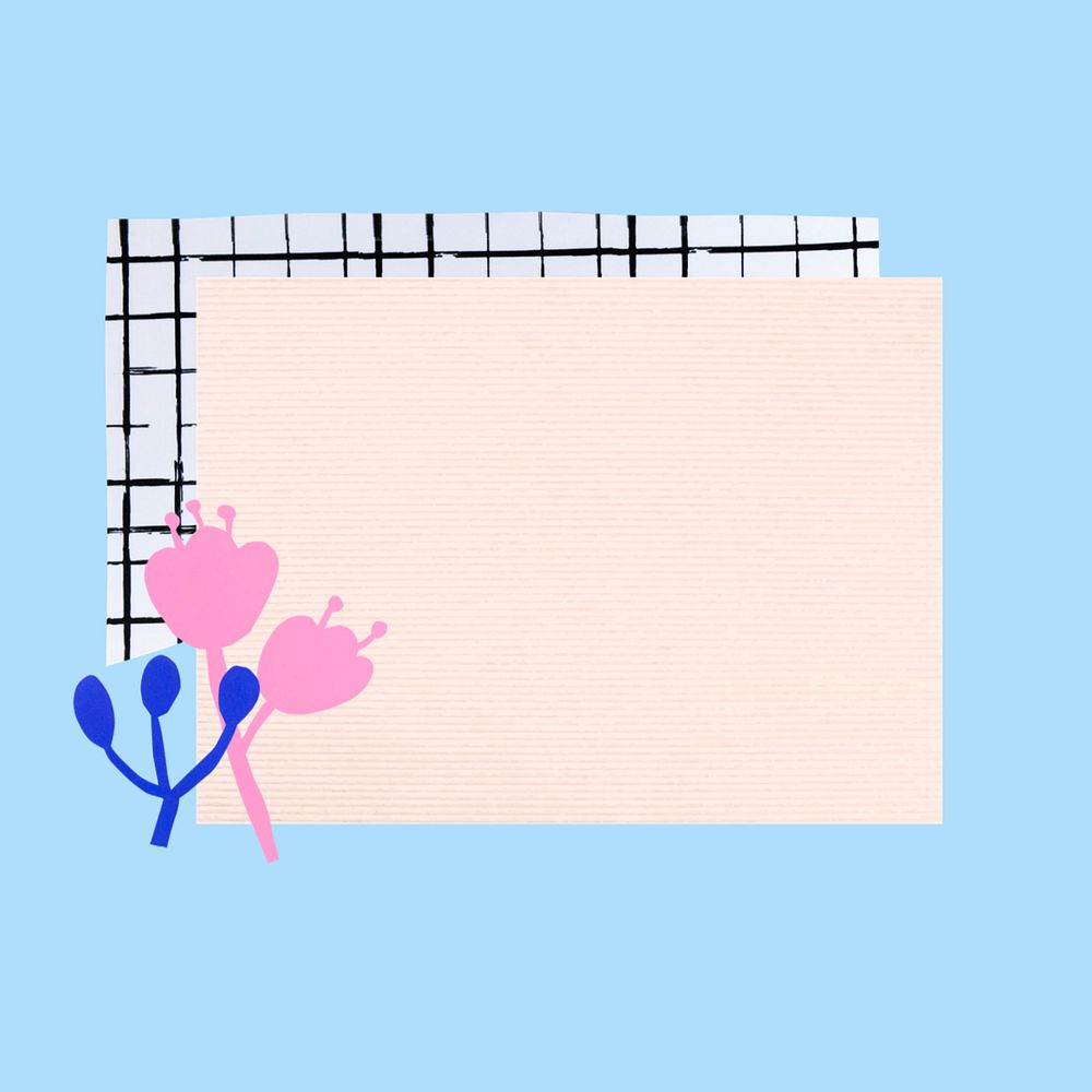 Pastel editable elements, rectangle sticky note on blue background