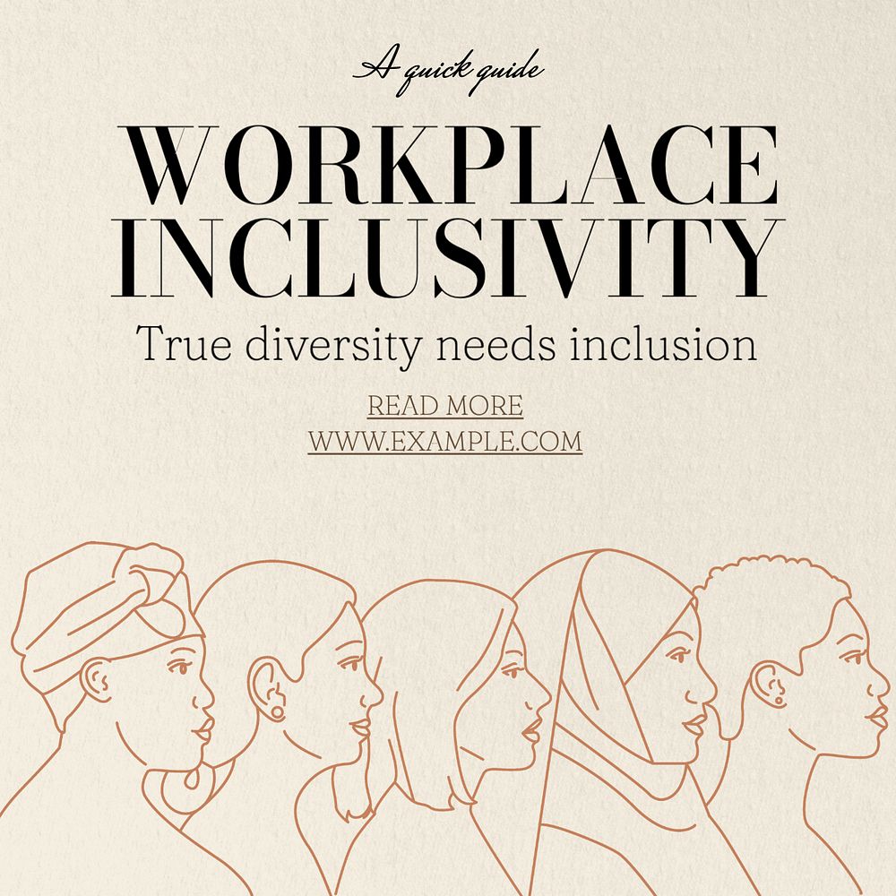 Workplace inclusivity Instagram post template, editable text