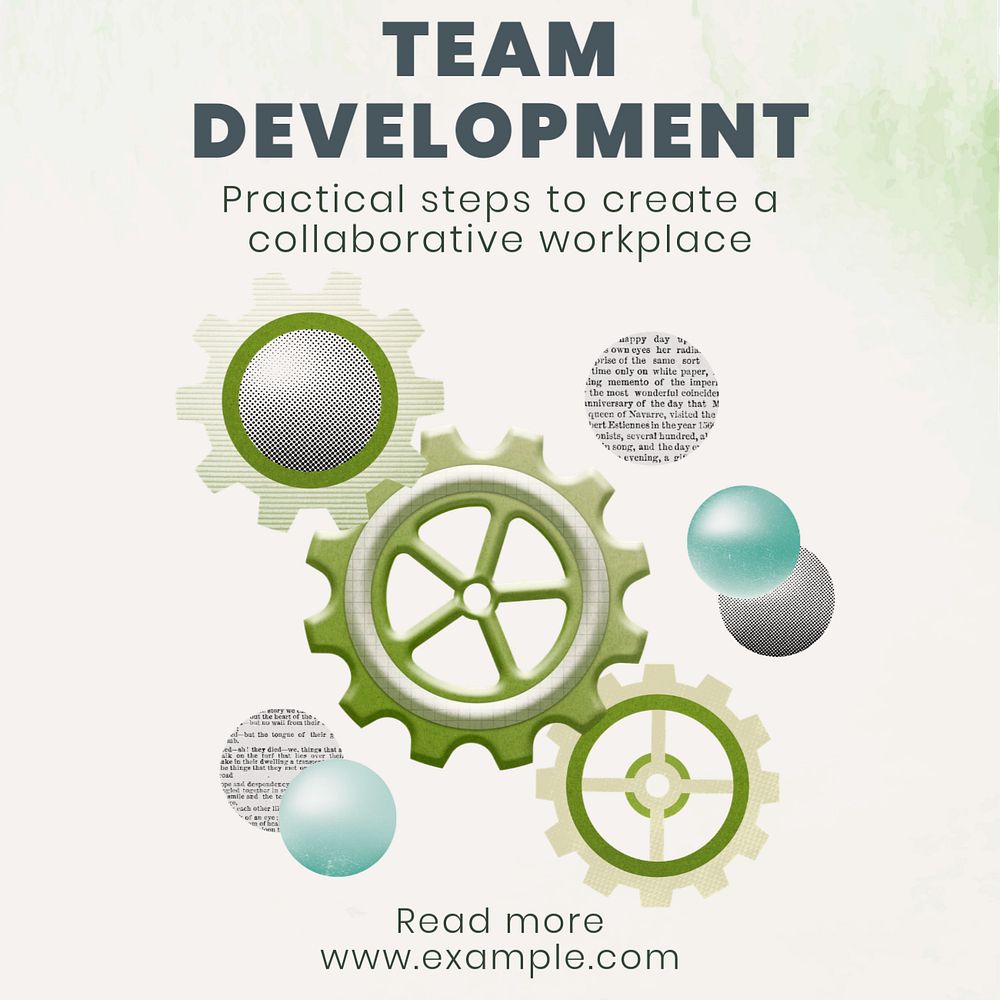 Team development Instagram post template, editable text