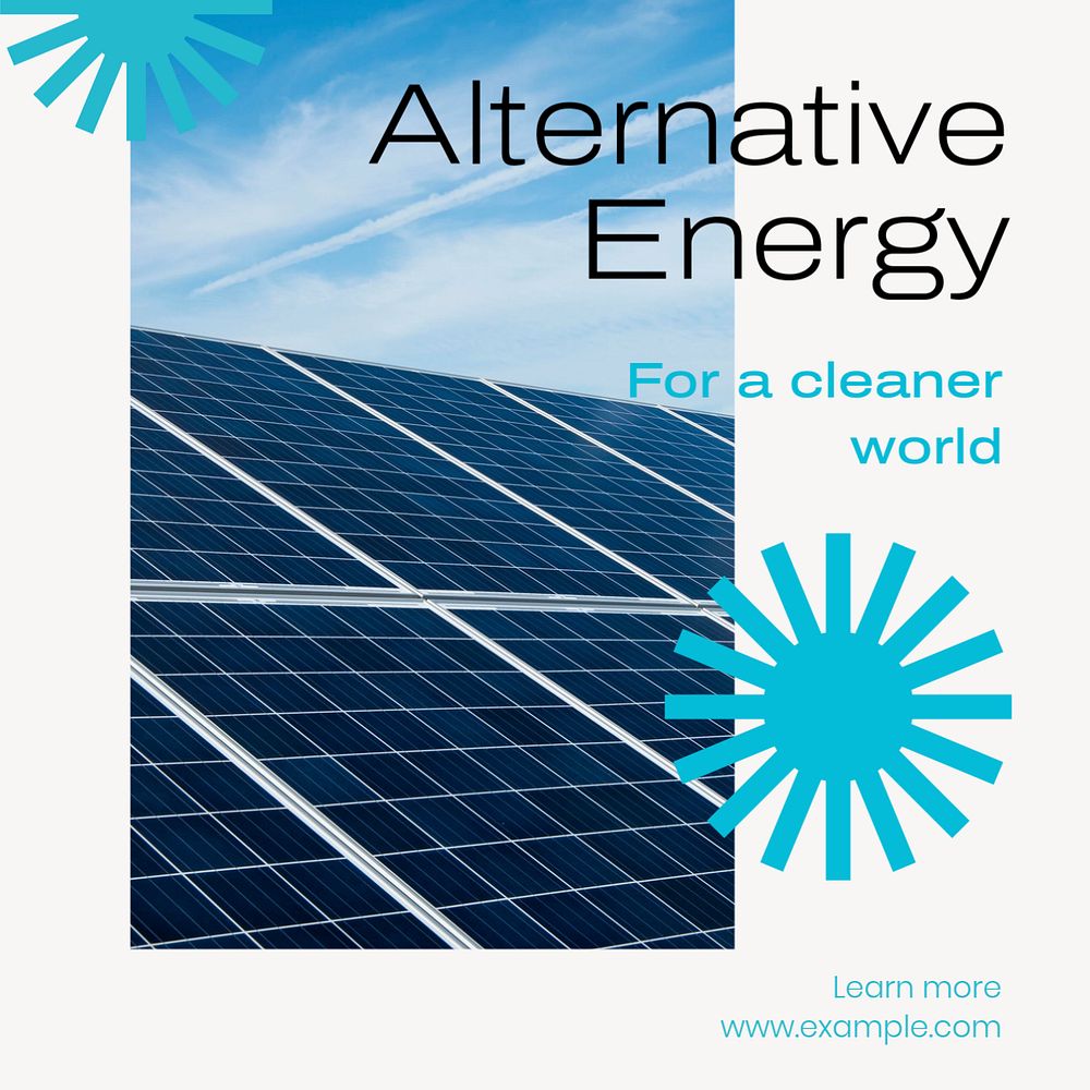 Alternative energy Instagram post template, editable text