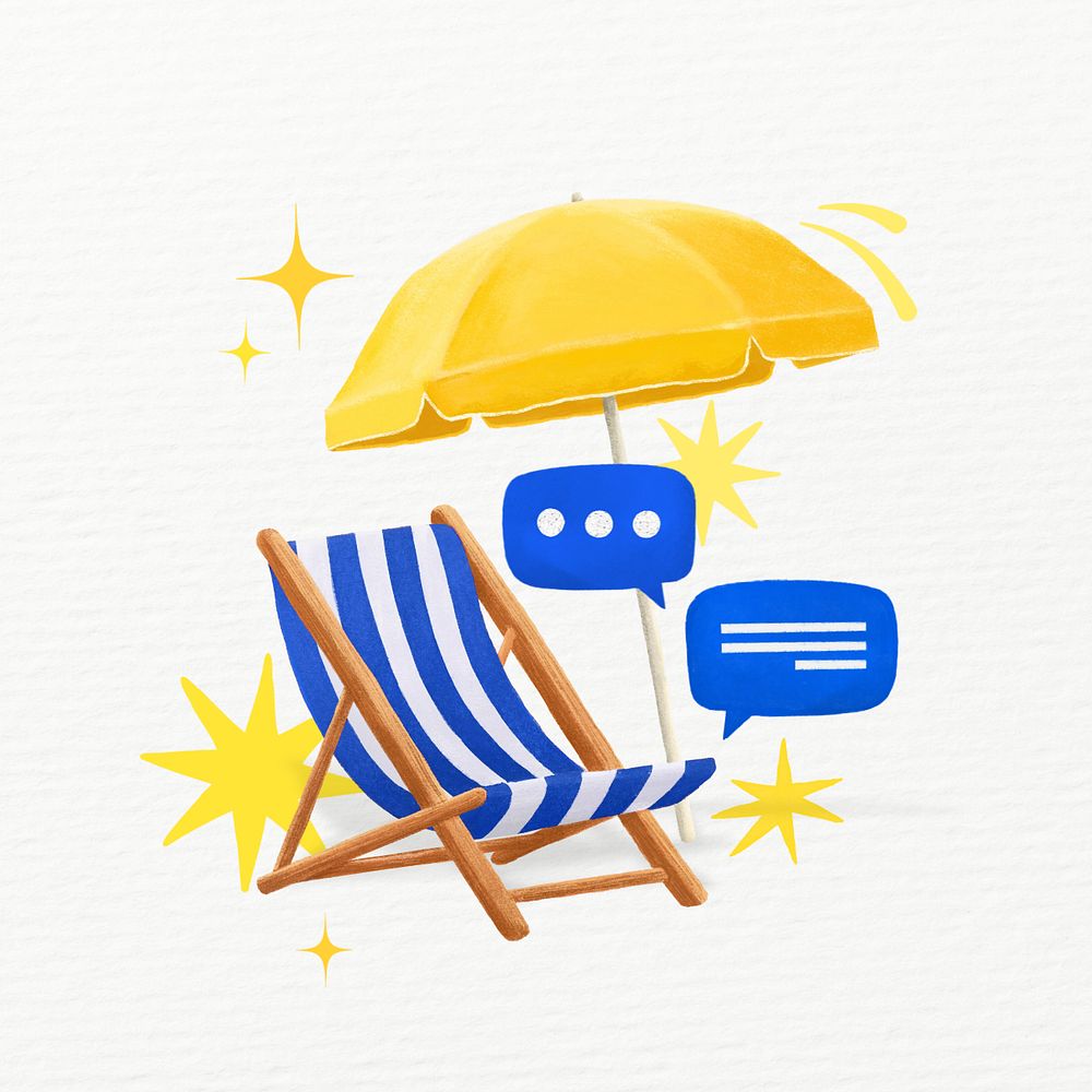 Summer vacation aesthetic, texting remix, editable design