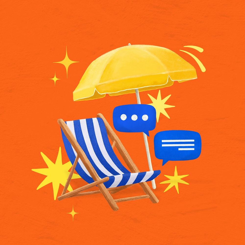 Summer vacation aesthetic, texting remix, editable design