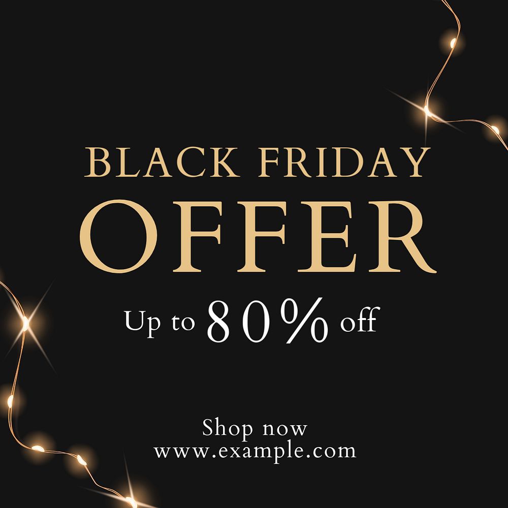 Black Friday offer Instagram post template, editable text