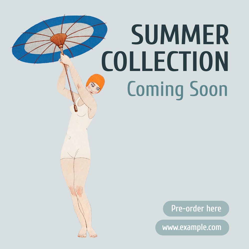 Summer collection Instagram post template, editable text