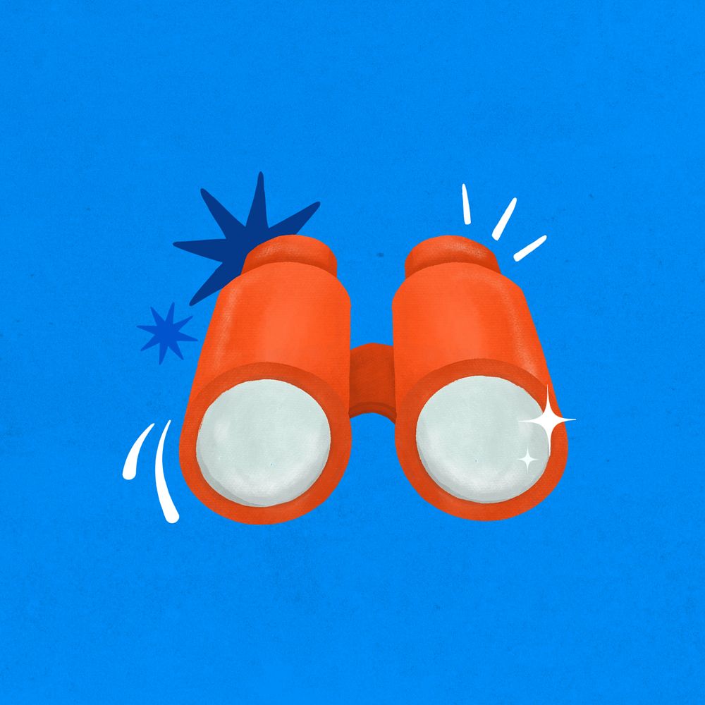 Orange binoculars illustration, editable design