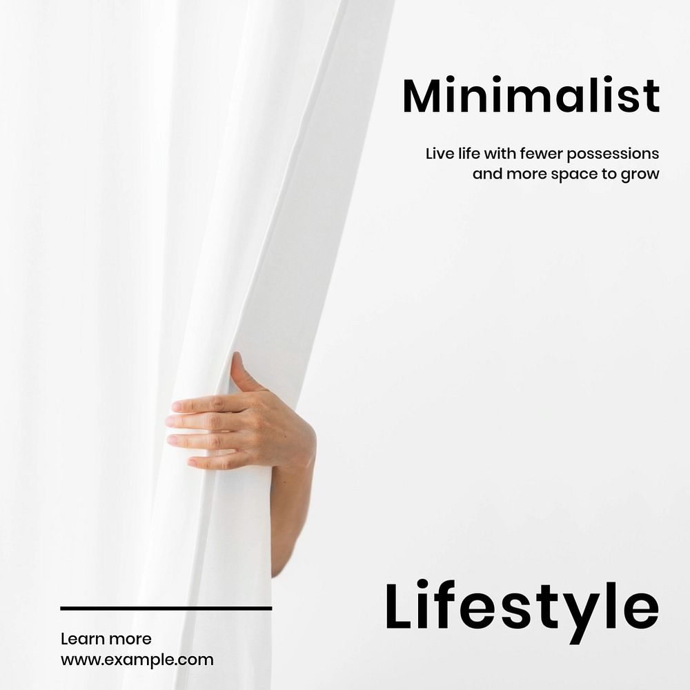 Minimalist lifestyle Instagram post template, editable text