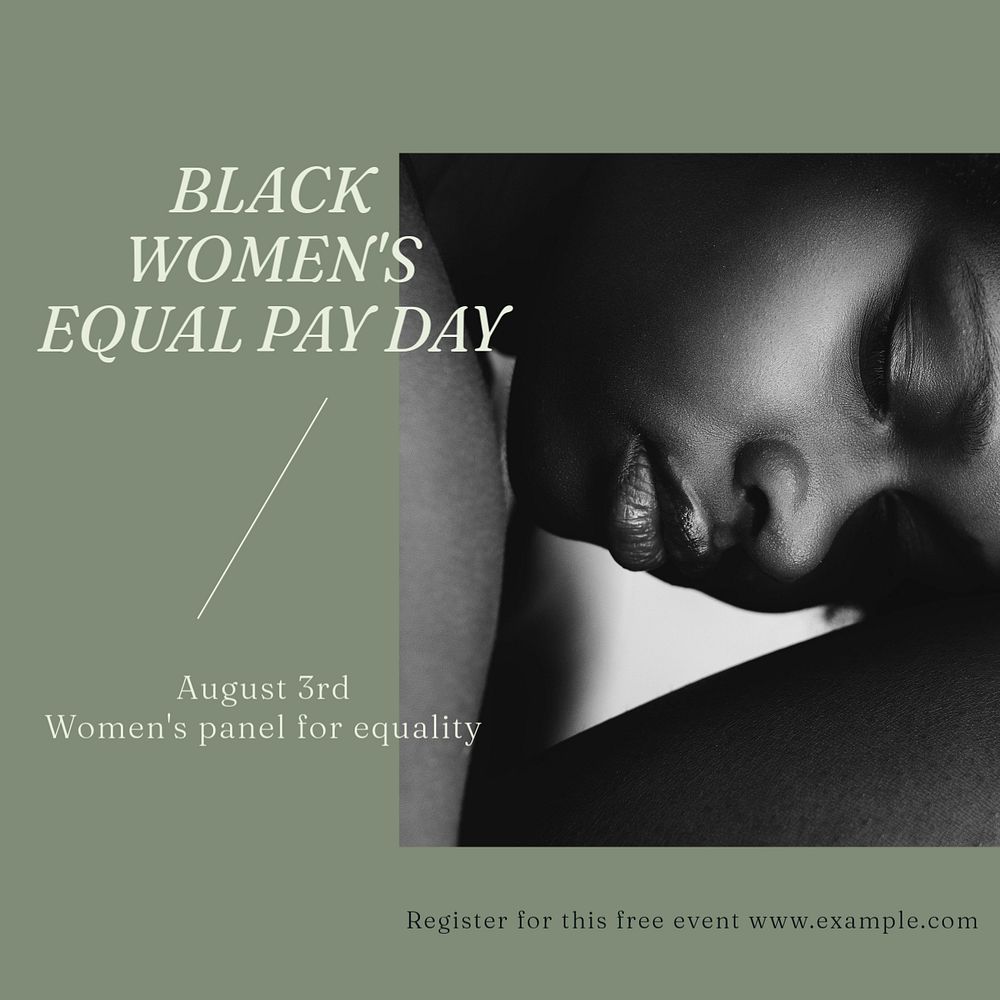 Equal pay day Instagram post template, editable text