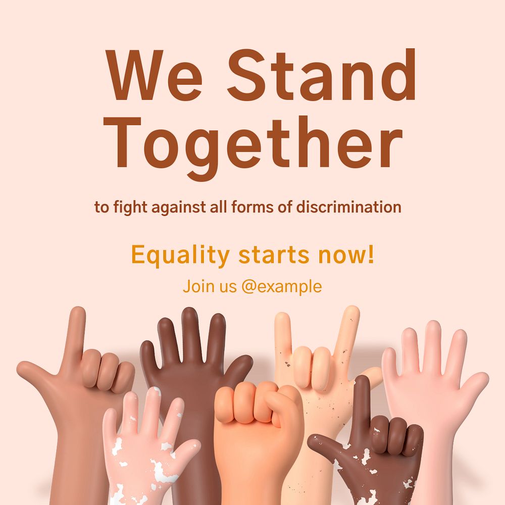 Diversity campaign Instagram post template, editable text