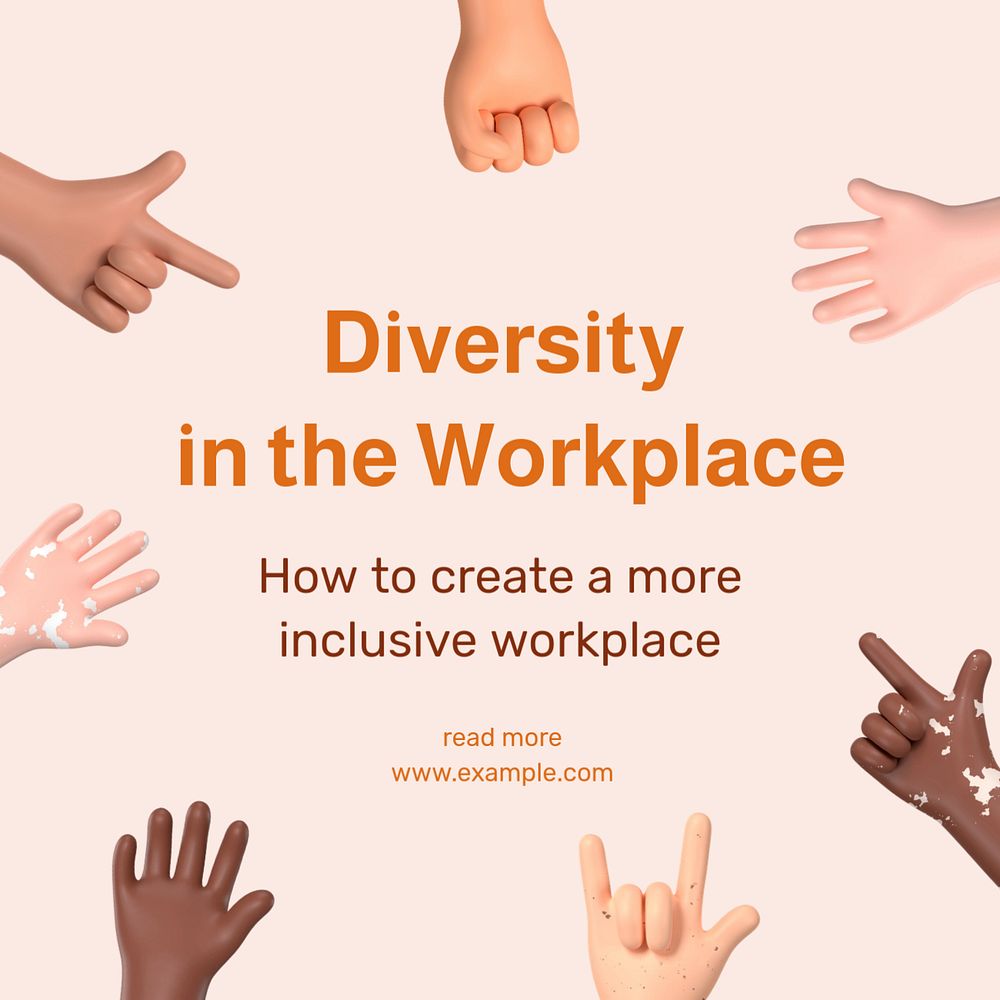 Workplace diversity Instagram post template, editable text